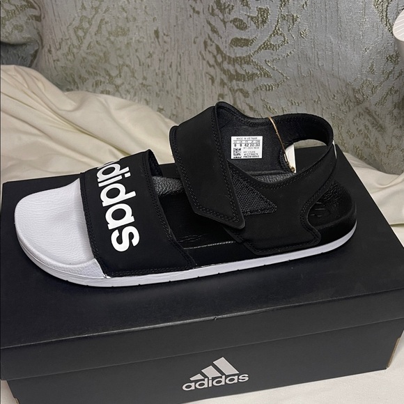 adidas Shoes - Adidas Kids Black and White Slide Sandals